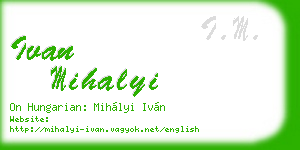 ivan mihalyi business card